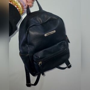 Black Leather Men's Backpack